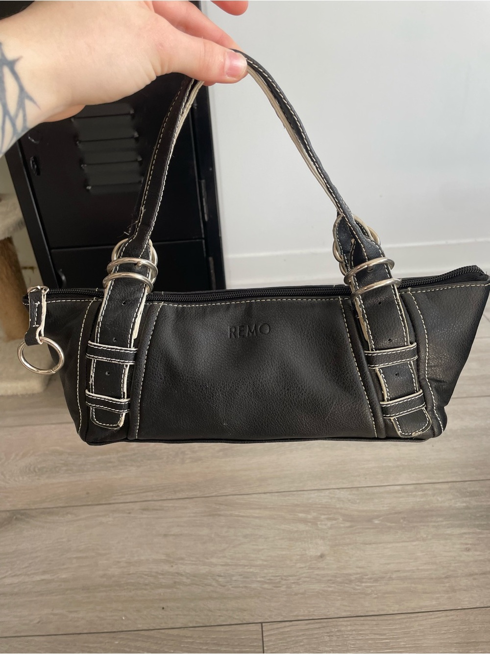Black Leather Shoulder Bag
